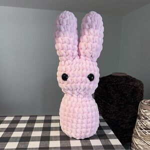 Crochet Amigurumi Handmade Pink Plush Bunny by Petunias Plushie Patch, New